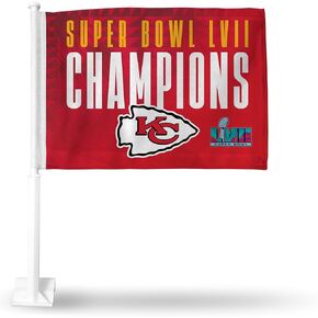 NFL Rico Industries Tampa Bay Buccaneers 2021 Super Bowl Champions Double Sided Double Sided Car Flag - 16" x 19" - Strong Pole that Hooks Onto Car/Truck/Automobile