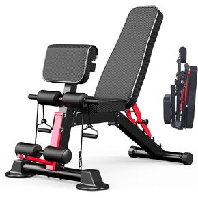 Adjustable Weight Bench - Utility weightBenches for Exercise, Free Installation Design for Portable Fitness Strength Training Equipment at Home Gym
