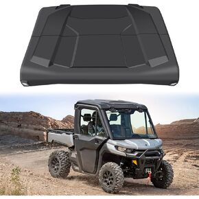 2-piece Combination Sport Hard Top Roof Cover Compatible with Can Am Defender XMR HD8 HD10 2016-2022 Accessories Replace for #715002430 Black Plastic Dustproof Poly Roof Sun Visor