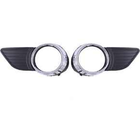 MOTOKU Front Driver and Passenger Side Fog Light Trim Cover Chrome for Toyota Sienna 2011-2017