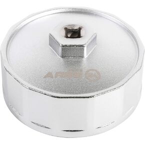 ARES 56055-64mm Black Oil Filter Cap Wrench for Toyota and Lexus - 3/8-Inch Drive 14 Flute Wrench - Easily Remove Oil Filters on 4-Cylinder Engines