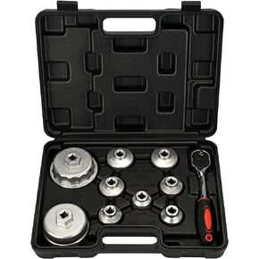 MOFEEZ Oil Filter Cap Wrench Metric 10-Piece Socket Set Tool Kit 24mm to 65mm for BMW, Mercedes, VW Paper Toyota 1.8L 2.5L 5.7L Engine