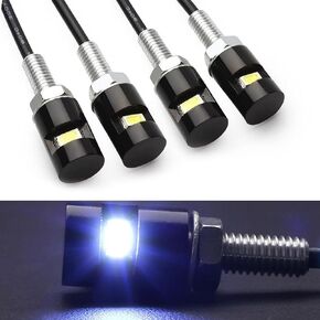 2 PCS License Plate Light, 12V Waterproof LED Bulb,License Tag Screw Bolt Lamp for Car Motorcycle Truck RV ATV Bike (White LED Light)
