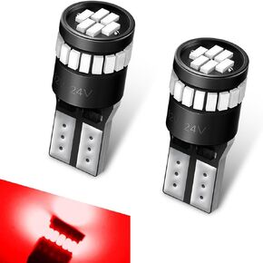 QODOLSI Pack-2 Car Led Bulbs, 12V Width Lights, 3W License Plate Lights, 180 Degrees Side Turn Lights, Trunk Light Bulbs, Automotive Bulb Replacement, Universal for Most Cars, Trucks, SUVs (Red)