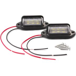 CZC AUTO 12V LED Exterior License Plate Tag Light, Interior Courtesy Dome/Roof Trunk/Cargo Underhood Lamp, Total 12 White SMD Bulb, Legal for Car Truck RV Trailer (White light, 2 Pack)