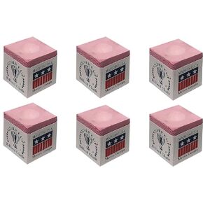 Set of 6 Pink Billiard Pool Cue Chalk