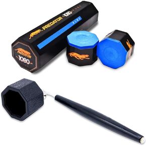 Pro Series (Octagon w/Predator 1080 Pure Performance Chalk) Pool Chalk Holder - Slip-in Pocket Pool Cue Chalk Holder Cover Billiard Supplies Accessory