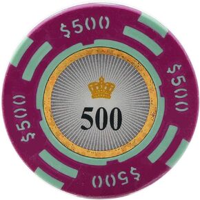 رقائق البوكر من طين كازينو كراون بوزن 13.5 جرام، عبوة من 50 قطعة (أسود)