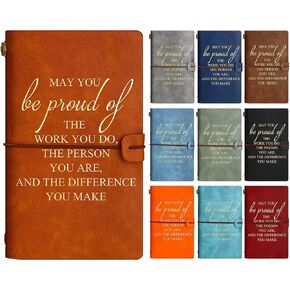 Fumete Thank You Gifts Leather Journals Employee Appreciation Gifts Coworker Leaving Gifts Inspirational Notebooks May You Proud of The Work You Do Gifts for Team Colleague Teacher (10 Pcs)