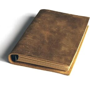 Fishkonw Vintage Leather Journal Notebook,7x5Inch 6 Ring Refillable Leather Binder Notebook Travel Journal for Women&Men