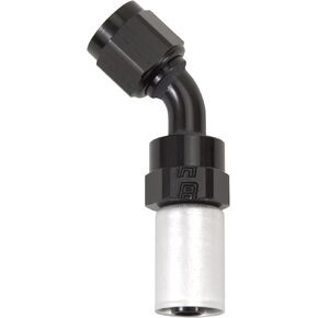 Edelbrock 610653 Hose End #12 Crimp On Swivel 45 Deg Blk & Clr