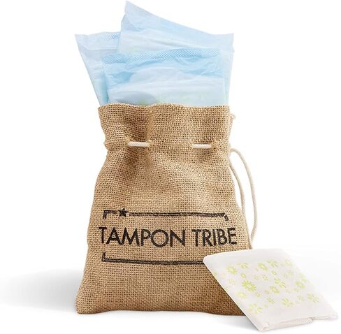 تامبون ترايب - فوط قطنية عضوية بأجنحة للنساء، فوط صحية قابلة للتنفس خالية من المواد الكيميائية، فوط ليلية ونهارية مانعة للتسرب للنساء، مناديل صحية مستدامة غير سامة، مع 10 فوط رفيعة in Kuwait