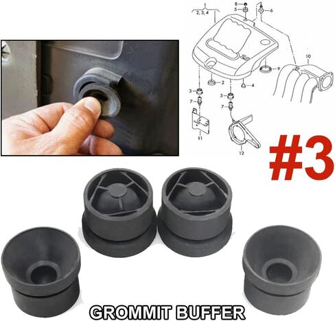 4Pcs Engine Cover Grommet Rubber Buffer Bumper Grommet Mounting Stop Jounce Bush Protective for Audi VW Polo Beetle Passat CC Touareg 06A103226 in Saudi Arabia