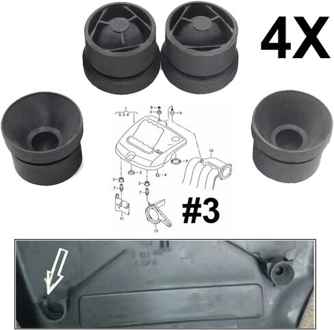 4Pcs Engine Cover Grommet Rubber Buffer Bumper Grommet Mounting Stop Jounce Bush Protective for Audi VW Polo Beetle Passat CC Touareg 06A103226 in Saudi Arabia