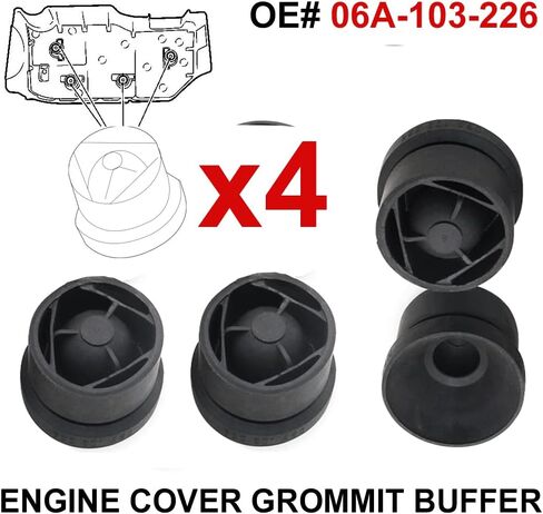 4Pcs Engine Cover Grommet Rubber Buffer Bumper Grommet Mounting Stop Jounce Bush Protective for Audi VW Polo Beetle Passat CC Touareg 06A103226 in Saudi Arabia