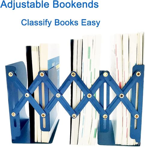 مساند كتب معدنية للكتب الثقيلة، سدادة كتب قوية لحمل الكتب شديدة التحمل، نهايات كتب قابلة للتعديل للمكتب والمدرسة (أسود) in Saudi Arabia