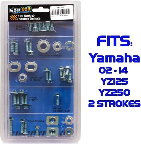 Full Body & Plastics Bolt Kit. Fits: Yamaha YZ 125 250 YZ125 YZ250 (2002-Current) #67 Bodywork Fenders Fuel Tank Radiator Shrouds Side Panels Number Plates in Saudi Arabia