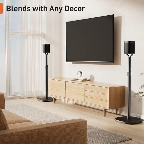 حامل مكبر صوت Perlegear لـ Sonos One، One SL، Play: 1، Play: 5، حامل مكبر صوت أرضي قابل للتعديل لـ Sonos، حامل مكبر صوت محيطي عالي التحمل يحمل ما يصل إلى 15 رطلاً، PGSS10 in Kuwait