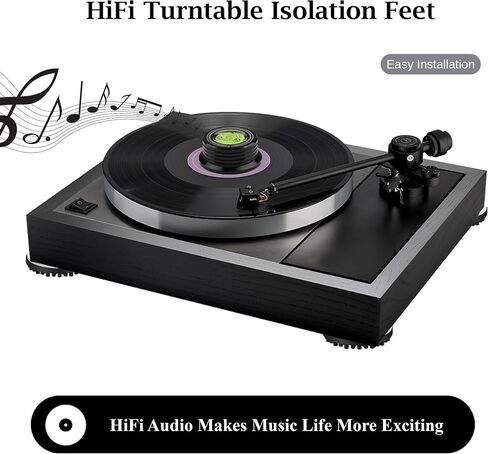 Baroc HiFi مكبر صوت بأقدام حاملة، وسائد قاعدة عازلة للصوت وممتص للاهتزاز لنظام HiFi LP Phono ومضخم صوت ومشغل تسجيل (4 قطع) in Saudi Arabia