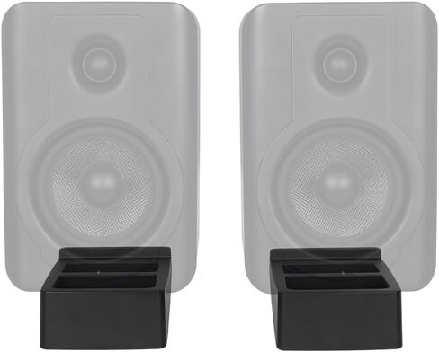 Monoprice Tilted Wedge Desktop Speaker Stands for Medium Sized Speakers, Speaker Riser, Anti-Vibration, 15 Degrees of Tilt, Pair, for Bookshelf Speakers and Studio Monitors in Saudi Arabia