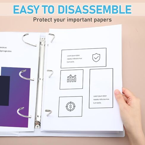 3 Ring Binder Extra Large 4 Inch Professional Angle D Ring Binder White Presentation Folder with Pockets Holds up to 775 Sheets of 8.5 x 11 Paper for Home Office School, 4 Pcs in Kuwait