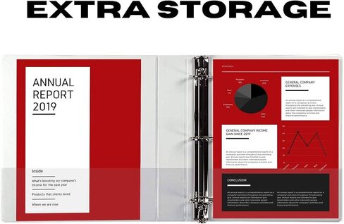 3 مجلدات حلقية، 8 عبوات من غلاف عالي التحمل بحلقة على شكل حرف D مقاس 2 بوصة مع جيوب لحجم الورقة 8.5 بوصة × 11 بوصة، غطاء شفاف متين غير لاصق وقابل للتخصيص (أبيض) in Kuwait