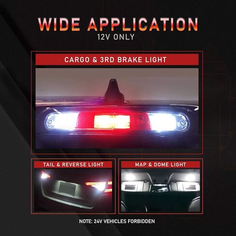 VehiCode 912 921 W16W T15 LED لمبة أحمر أبيض كومبو 12-18 فولت للشاحنة مركز الفرامل الثالث ارتفاع جبل توقف ضوء مصباح الذيل وسرير البضائع النسخ الاحتياطي عكس الضوء 194 168 2825 T10 استبدال إسفين (4 حزمة) in Kuwait