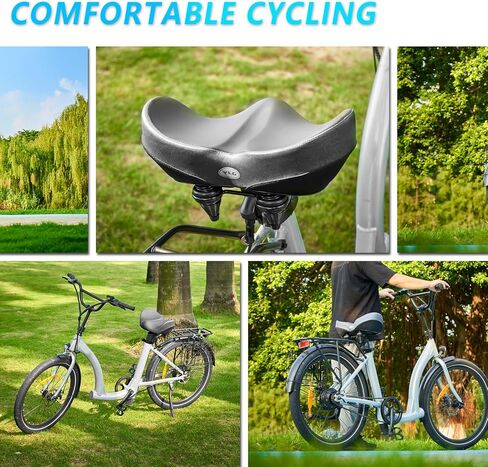 مقعد دراجة YLG كبير الحجم بدون أنف للرجال والنساء مريح - مقعد دراجة كبير جدًا بدون أنف مناسب للمدينة، والدراجات الكهربائية، ووسادة سرج واسعة للدراجة in Kuwait