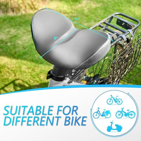 مقعد دراجة YLG كبير الحجم بدون أنف للرجال والنساء مريح - مقعد دراجة كبير جدًا بدون أنف مناسب للمدينة، والدراجات الكهربائية، ووسادة سرج واسعة للدراجة in Kuwait