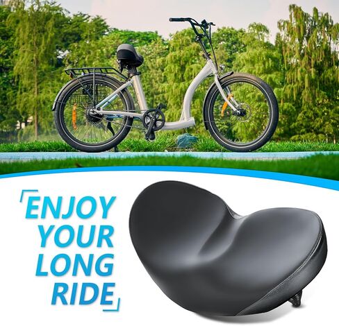 مقعد دراجة YLG كبير الحجم بدون أنف للرجال والنساء مريح - مقعد دراجة كبير جدًا بدون أنف مناسب للمدينة، والدراجات الكهربائية، ووسادة سرج واسعة للدراجة in Kuwait