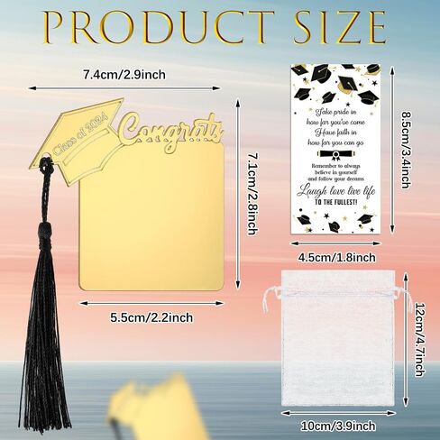 12 Sets Graduation Party Favors Class of 2024 Graduation Gifts Magnetic Graduation Cap Acrylic Picture Frame Mini Tassel Kit Graduation Cards Organza Bags College Seniors Grad (Royal Blue) in Saudi Arabia