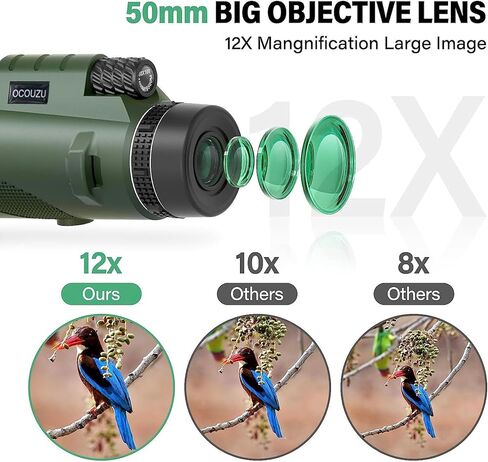 جديد 2024 80x100 تلسكوب أحادي العين عالي الطاقة للبالغين رؤية ليلية منخفضة HD أحادي العين مع محول الهاتف الذكي وحامل ثلاثي القوائم لمشاهدة الطيور طويلة المدى / الصيد / سيارات السباق / المشي لمسافات طويلة in Kuwait