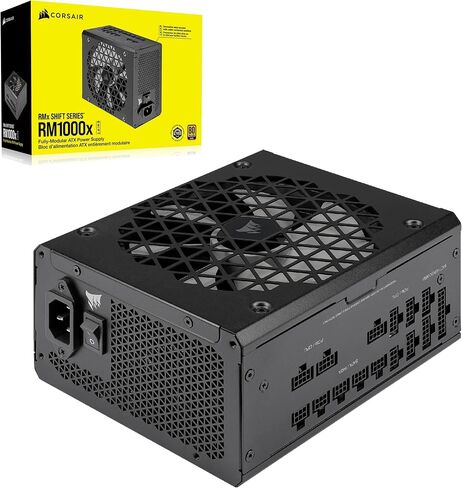 مزود طاقة ATX معياري بالكامل من Corsair RM1000x Shift - واجهة جانبية معيارية - متوافق مع ATX 3.0 وPCIe 5.0 - وضع مروحة صفر دورة في الدقيقة - مكثفات مصنفة 105 درجة مئوية - كفاءة ذهبية 80 بلس - أسود (متجدد) in Kuwait