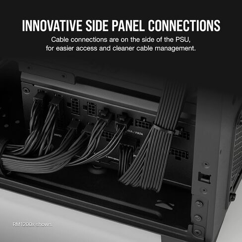 مزود طاقة ATX معياري بالكامل من Corsair RM1000x Shift - واجهة جانبية معيارية - متوافق مع ATX 3.0 وPCIe 5.0 - وضع مروحة صفر دورة في الدقيقة - مكثفات مصنفة 105 درجة مئوية - كفاءة ذهبية 80 بلس - أسود (متجدد) in Kuwait