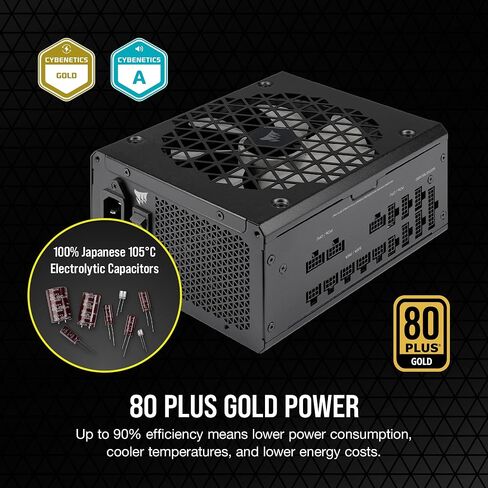 مزود طاقة ATX معياري بالكامل من Corsair RM1000x Shift - واجهة جانبية معيارية - متوافق مع ATX 3.0 وPCIe 5.0 - وضع مروحة صفر دورة في الدقيقة - مكثفات مصنفة 105 درجة مئوية - كفاءة ذهبية 80 بلس - أسود (متجدد) in Kuwait