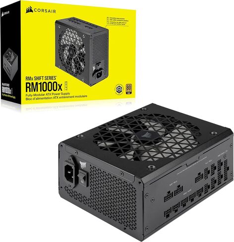 مزود طاقة ATX معياري بالكامل من Corsair RM1000x Shift - واجهة جانبية معيارية - متوافق مع ATX 3.0 وPCIe 5.0 - وضع مروحة صفر دورة في الدقيقة - مكثفات مصنفة 105 درجة مئوية - كفاءة ذهبية 80 بلس - أسود (متجدد) in Kuwait