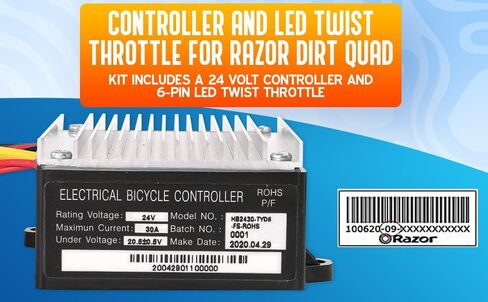 وحدة تحكم 24 فولت وخانق ملتوي لشفرات الحلاقة الترابية الرباعية - طقم كهربائي لرباعي الأوساخ - وحدة تحكم وخانق ملتوي LED (موصل 6 سنون) - موديل HB2430-TYD6-FS-ROHS - أجزاء ماكينة حلاقة بديلة in Kuwait