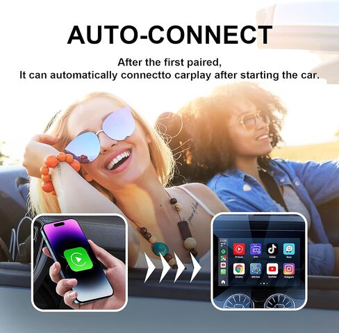 CarPlay Wireless Adapter 2024 Upgrade for Apple,Stable Fast Connection for Convert Factory Wired to Wireless Play Dongle for iPhone 6 and Newer, Fit Cars from 2017& iOS 10+ in Saudi Arabia