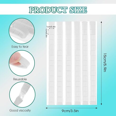 Reusable Sticky Tack Putty, 2 Sheets Adhesive Poster Mounting Putty Tacky Removable Wall Safe Putty for Hanging Picture Crafts Museum 192 PCS(White) in Kuwait