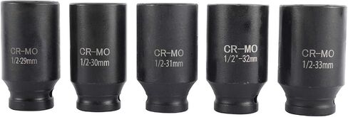 KUNTEC 1/2 بوصة محرك عميق التأثير المحور المحور مجموعة مقابس متري 29mm-38mm in Saudi Arabia