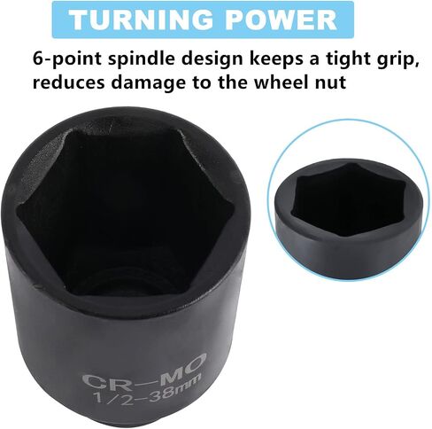 KUNTEC 1/2 بوصة محرك عميق التأثير المحور المحور مجموعة مقابس متري 29mm-38mm in Saudi Arabia