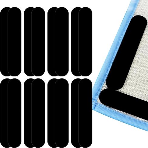 Rug Gripper, 16pcs Double Sided Non Slip Reusable Rug Stopper, Reusable Washable Anti-Slip Grippers for Laminate Floor and Wooden Floors, Carpet Tape for All Kinds of Rugs(Black) in Saudi Arabia