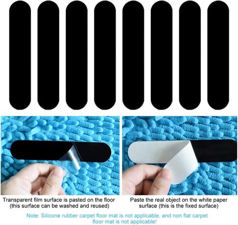 Rug Gripper, 16pcs Double Sided Non Slip Reusable Rug Stopper, Reusable Washable Anti-Slip Grippers for Laminate Floor and Wooden Floors, Carpet Tape for All Kinds of Rugs(Black) in Saudi Arabia