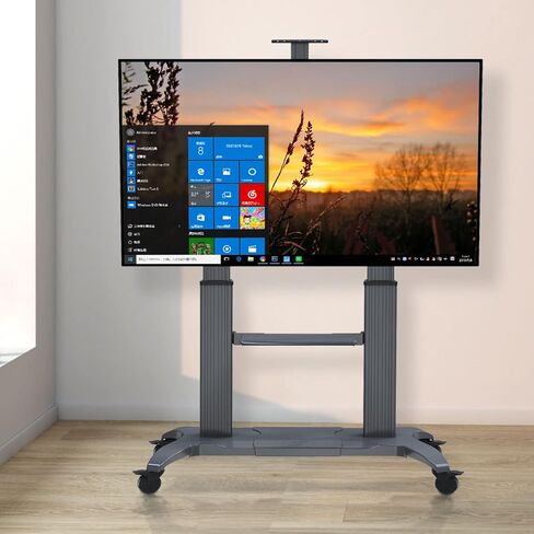 NB North Bayou Mobile TV Cart Heavy Duty TV Stand with Wheels for 70 to 110 inch LCD LED OLED Flat Panel Plasma TV up to 200lbs CF100-B in Kuwait