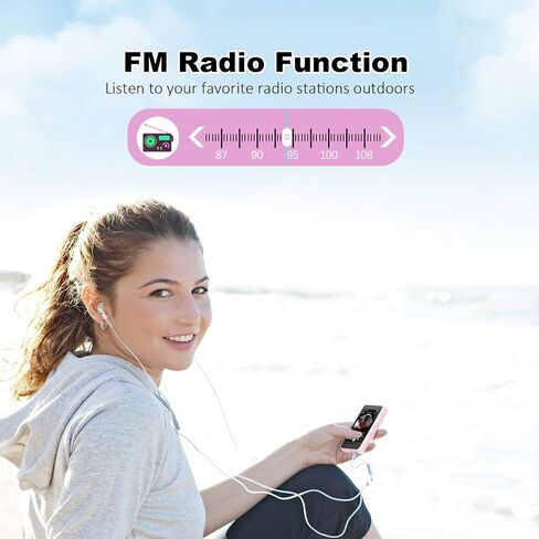 مشغل MP3 سعة 64 جيجابايت مع بلوتوث، مشغل موسيقى رقمي محمول MP3 MP4 لمحبي الموسيقى مع تسجيل صوتي وراديو FM وساعة توقيت مدمجة عالية الدقة مع شاشة لمس كاملة 2.4 بوصة وإضاءة فائقة (أسود) in Saudi Arabia