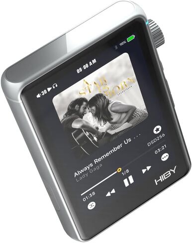HiBy R3 II (Gen 2) Hi-Fi Lossless Audio Player - Portable with Bluetooth, WiFi, DSD, PCM, MQA Streaming, Dual ESS ES9219C, MQA 16X, TIDAL/Qobuz, 3.5mm+4.4mmBAL Jacks (Red) in Kuwait