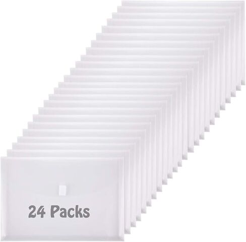 Poly Legal Size Envelopes Side Loading Clear Document Folders with Hook & Loop Closure for Home Office Pack of 12 in Saudi Arabia
