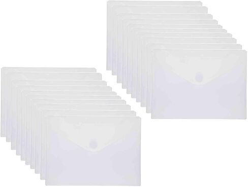 9x7 Clear Plastic Envelopes Hook Loop Closure Receipt Stickers Storage Holder 20 Pack in Saudi Arabia