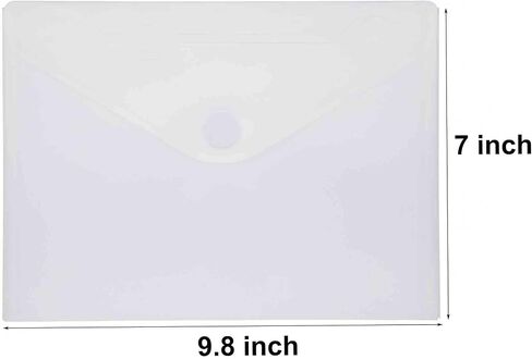 9x7 Clear Plastic Envelopes Hook Loop Closure Receipt Stickers Storage Holder 20 Pack in Saudi Arabia