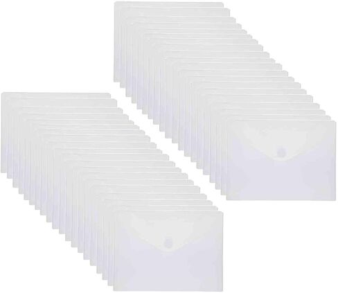 9x7 Clear Plastic Envelopes Hook Loop Closure Receipt Stickers Storage Holder 20 Pack in Saudi Arabia